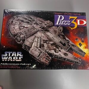 Star Wars Millennium Falcon 3D Puzzle 857 Pc Milton Bradley 1995 Sealed Puzz-3D